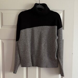 Anthropologie Black and Gray Turtleneck Sweater